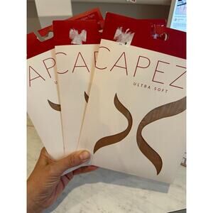 Capezio Footless Tights 1917C Fits Sz 8-12 Ultra Soft Child Lot of 3 Caramel NEW